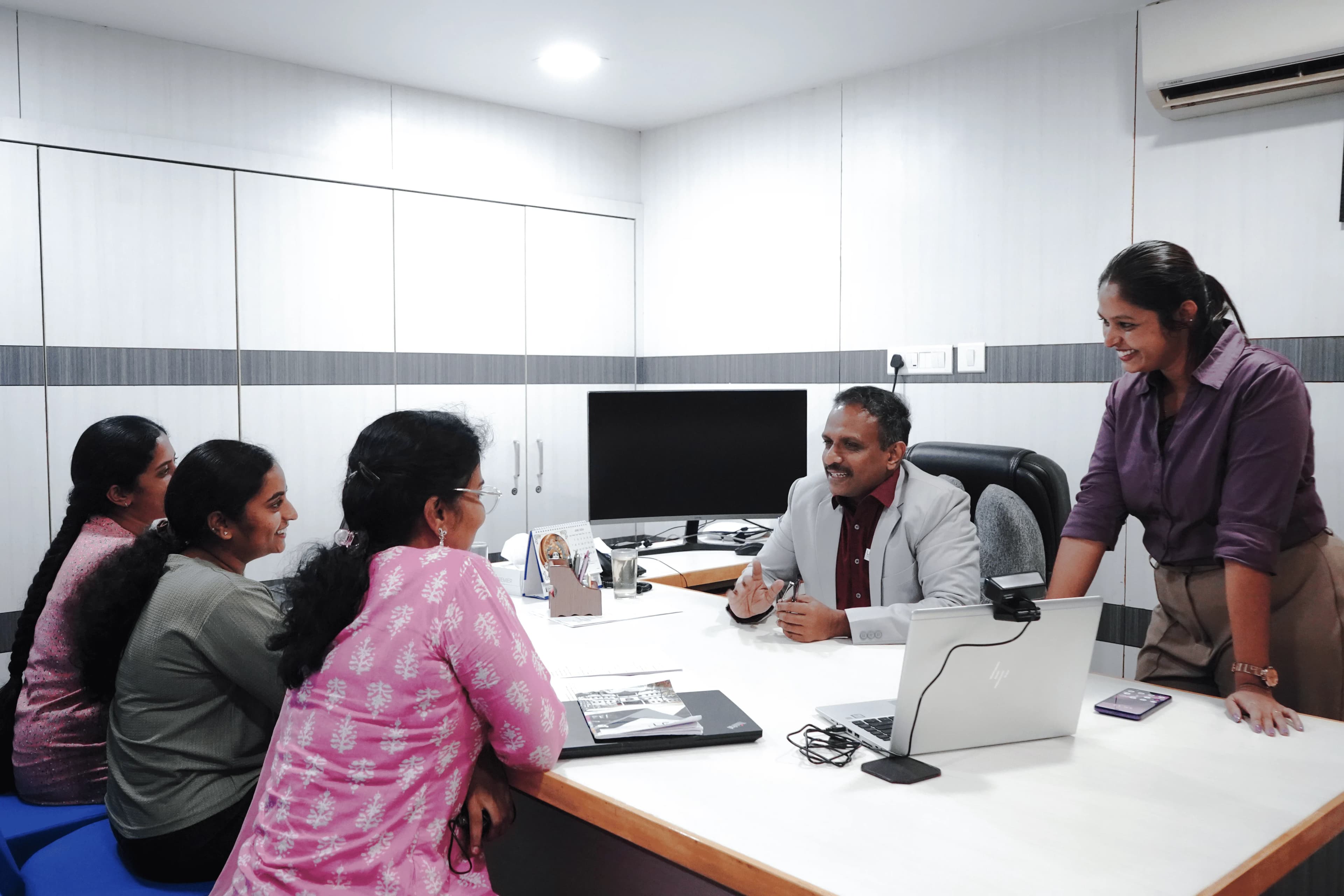 Director in strategic meeting